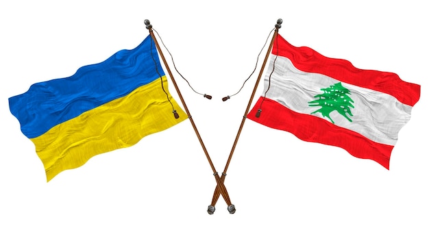 Bandera nacional de Líbano y Ucrania Fondo para diseñadores