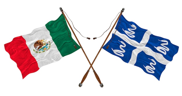 Bandera nacional de Martinica y México Fondo para diseñadores