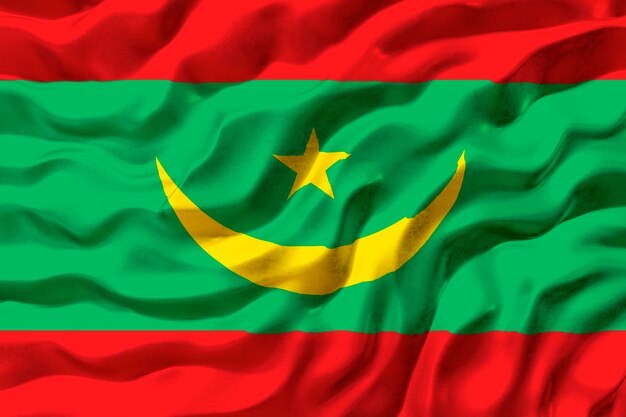 Foto bandera nacional de mauritania fondo con bandera de mauritania