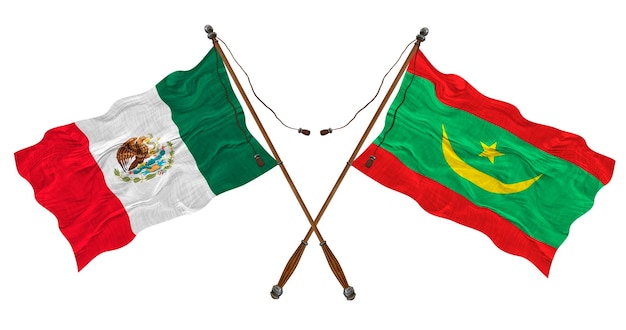 Bandera nacional de Mauritania y México Fondo para diseñadores