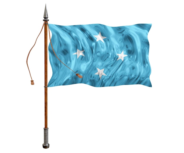 Bandera nacional de Micronesia Fondo con bandera de Micronesia