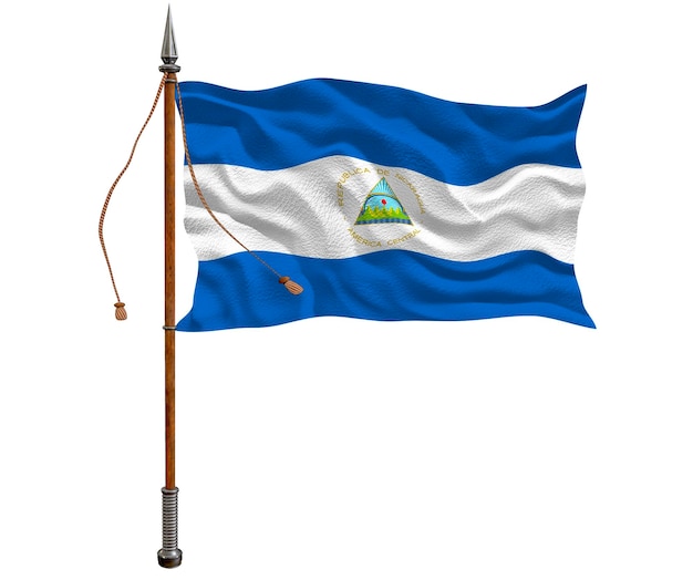 Foto bandera nacional de nicaragua fondo con bandera de nicaragua