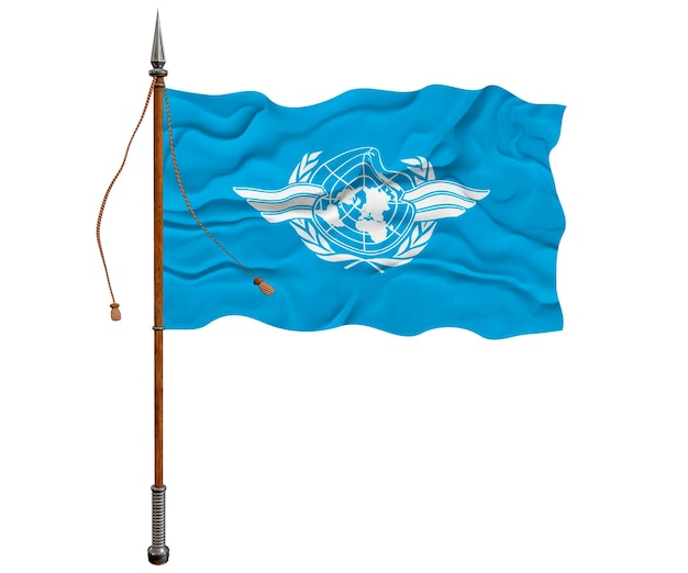 Bandera Nacional de la OACI Fondo con bandera de la OACI