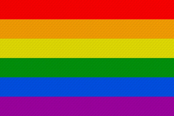 Foto bandera nacional del orgullo gay fondo con bandera del orgullo gay