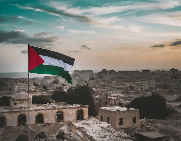 La bandera nacional de Palestina