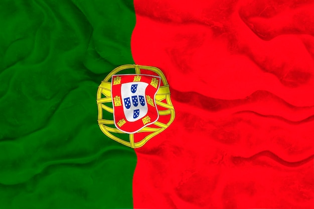 Foto bandera nacional de portugal fondo con bandera de portugal