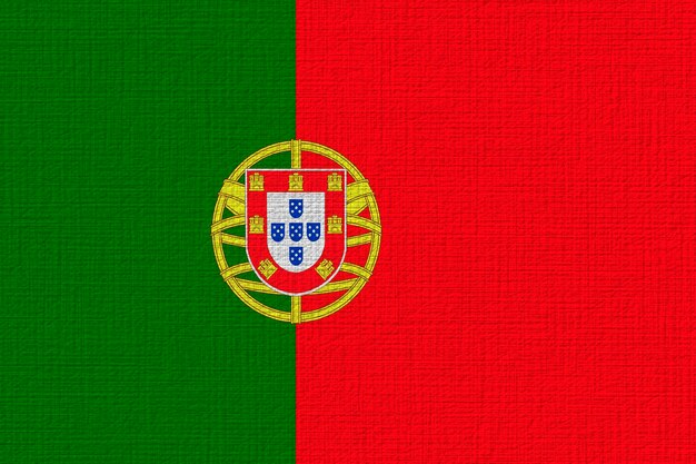 Foto bandera nacional de portugal el fondo con la bandera de portugal