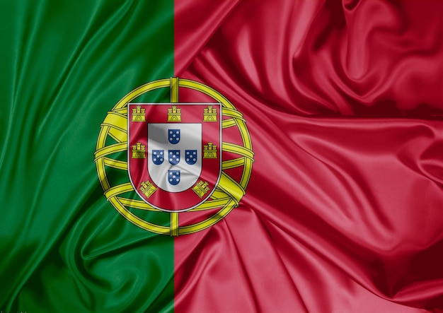Bandera nacional de Portugal izada al aire libre Celebración del Día de Portugal Representación 3D