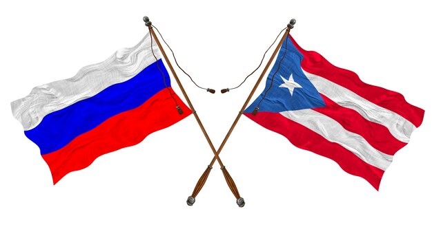 Bandera nacional de Puerto Rico y Rusia Fondo para diseñadores