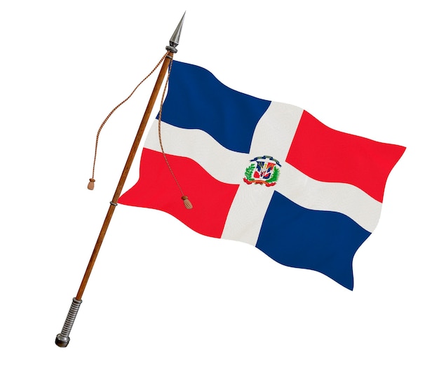 Foto bandera nacional de república dominicana fondo con bandera de república dominicana