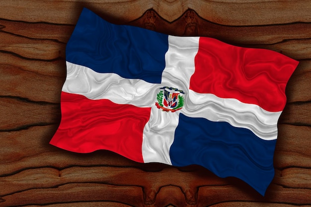 Foto bandera nacional de república dominicana fondo con bandera de república dominicana
