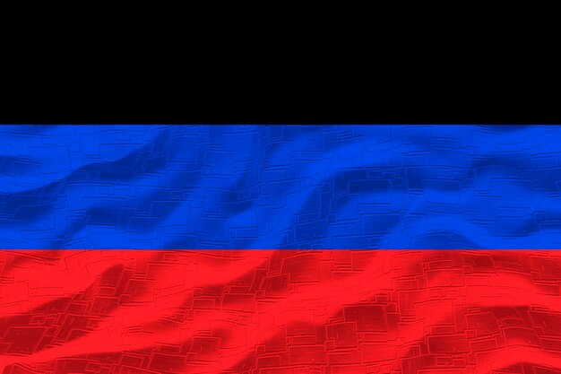 Foto bandera nacional de la república popular de donetsk fondo con la bandera de la república popular de donetsk