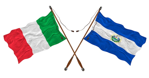 Bandera nacional de El Salvador e Italia Fondo para diseñadores