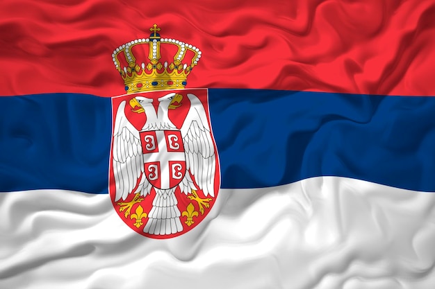 Foto bandera nacional de serbia fondo con bandera de serbia