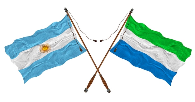 Bandera nacional de Sierra Leona y Argentina Fondo para diseñadores