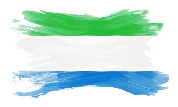 Bandera nacional de Sierra Leona con trazo de pincel