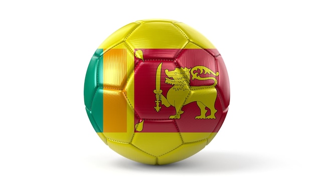 Bandera nacional de Sri Lanka en la ilustración 3D de un balón de fútbol