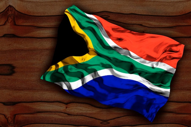 Foto bandera nacional de sudáfrica fondo con bandera de sudáfrica