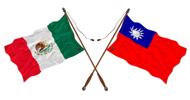 Bandera nacional de Taiwán y México Fondo para diseñadores