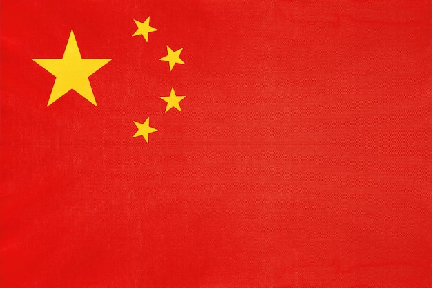 Foto bandera nacional de tela de china, símbolo del mundo internacional del país asiático.