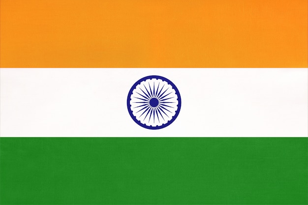 Foto bandera nacional de tela de la india