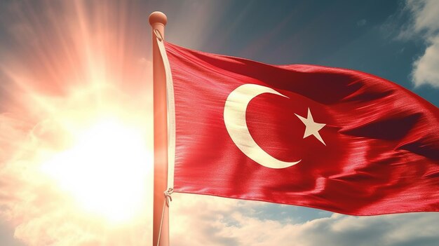 Bandera nacional de Turquía con proporciones correctas y combinación de colores Ai generativo