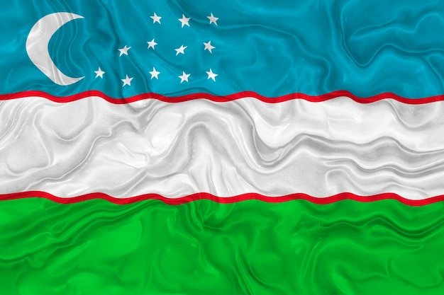 Bandera nacional de Uzbekistán Fondo con bandera de Uzbekistán