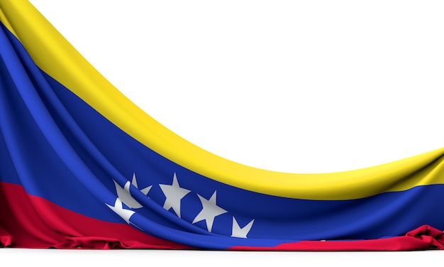 Bandera nacional de Venezuela colgando bandera de tela 3D Rendering