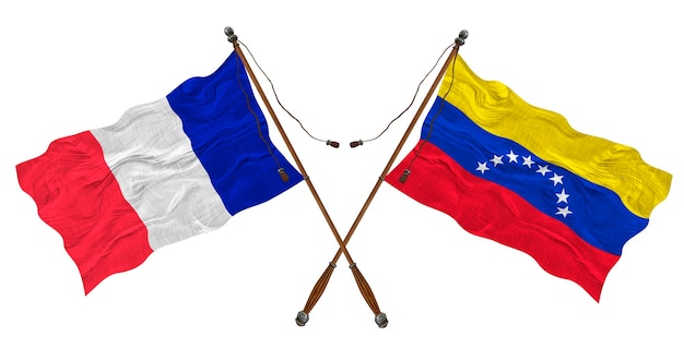 Bandera Nacional de Venezuela y Francia Fondo para diseñadores