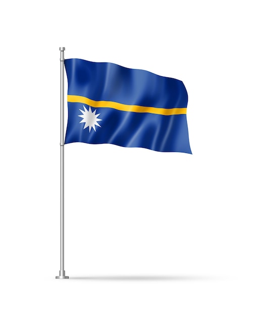 Bandera de Nauru aislado en blanco