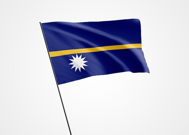 Bandera de Nauru ondeando alto en el fondo aislado 31 de enero Día de la independencia de Nauru