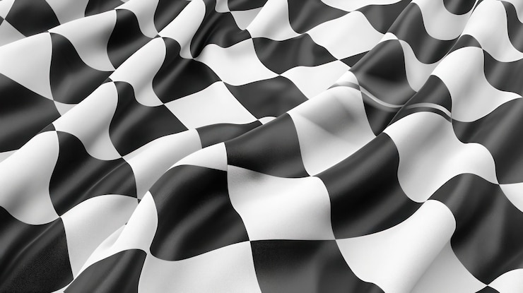 Foto una bandera negra y blanca con un fondo blanco