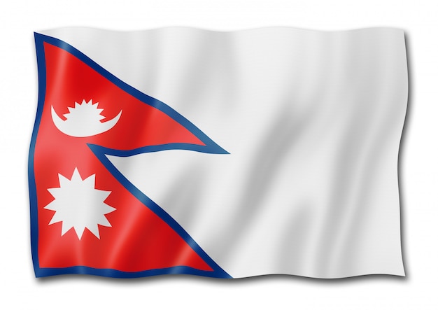 Bandera de Nepal aislado