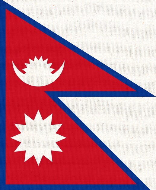 Bandera de Nepal Textura de la tela Símbolo nacional