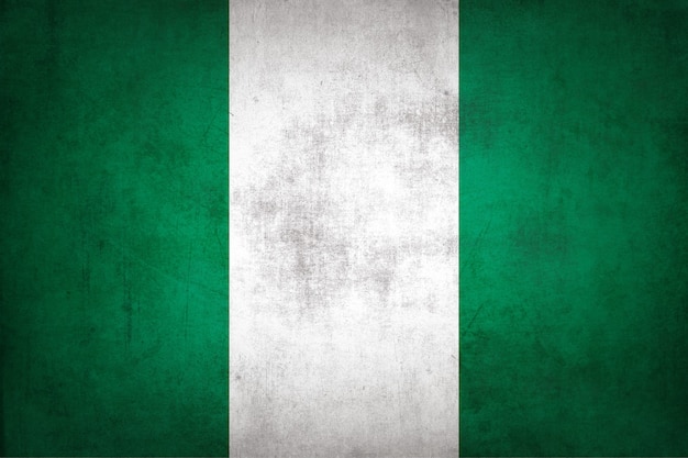 Bandera de Nigeria con textura grunge.