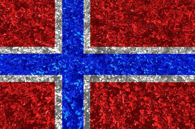 Bandera noruega con textura de hojas y arbustos Fondo de pantalla para instalación