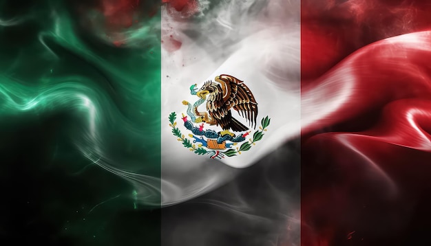 La bandera ondeando de México