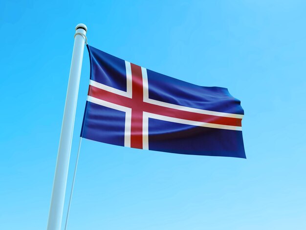 Bandera ondeante, de, islandia Colección de foto