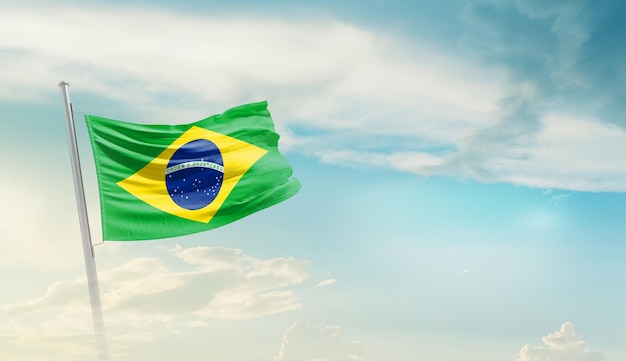 bandera ondeante nacional de brasil