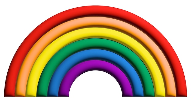 La bandera del orgullo del arco iris es un ícono de estilo de ilustración 3D aislado en un fondo blanco.