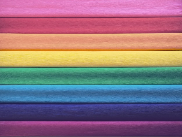 Bandera del Orgullo de Gilbert Baker Símbolo de la comunidad LGBTQ LGBTI en general El papel crepé está disponible en rosa, rojo, naranja, amarillo, crepé, azul, violeta y magenta Fondo colorido para los eventos del Orgullo