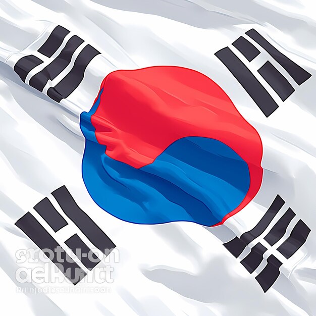 La bandera del orgullo surcoreano de Corea en movimiento