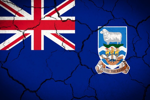 Bandera de país agrietada de las Islas Malvinas
