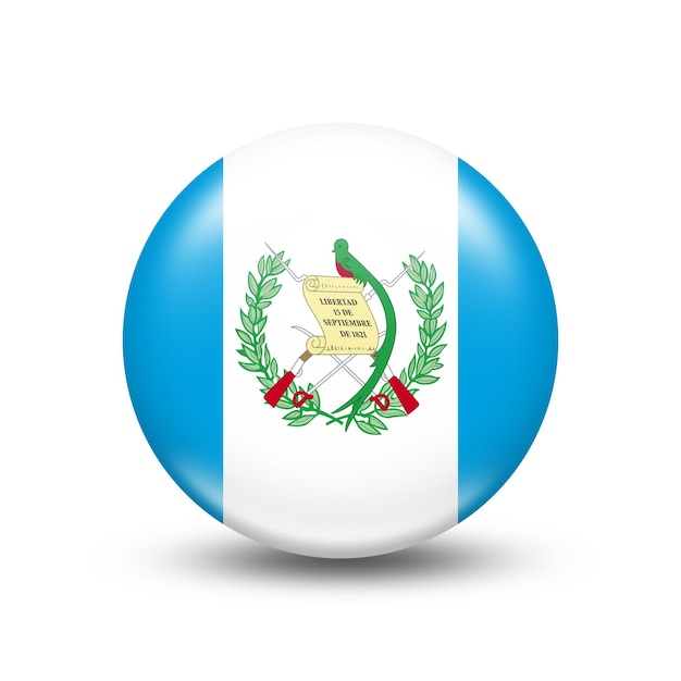 Bandera de país de Guatemala en esfera con sombra blanca - ilustración