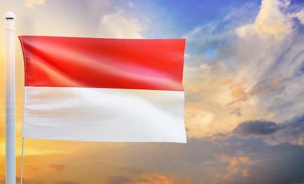 bandera de país de indonesia, bandera ondeante 3d aislada, esign