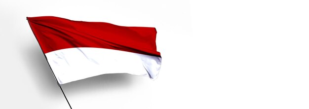 Bandera del país de Mónaco render 3D e imagen de fondo blanco