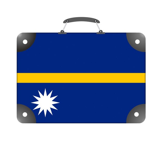 Bandera del país de Nauru en forma de maleta de viaje sobre un fondo blanco - ilustración