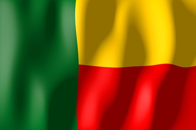 Bandera de país ondulada de benin