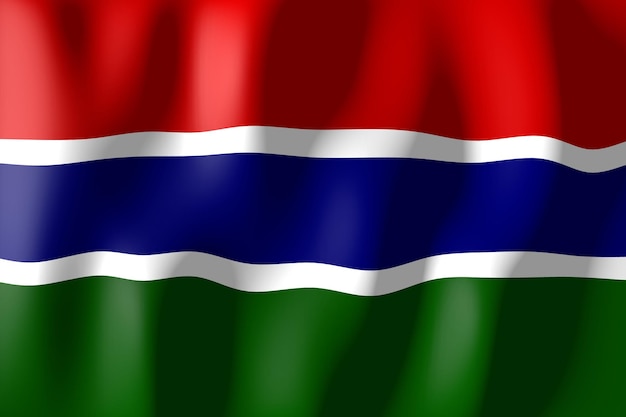 Bandera de país ondulada de Gambia