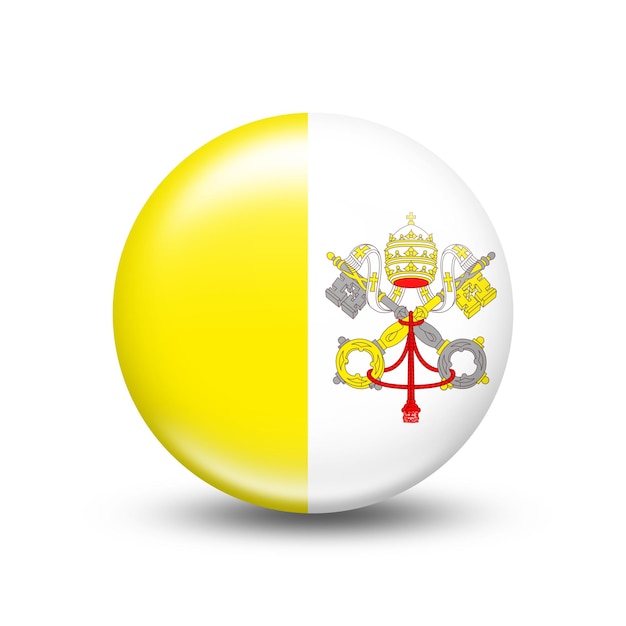 Bandera de país del Vaticano en esfera con sombra blanca - ilustración